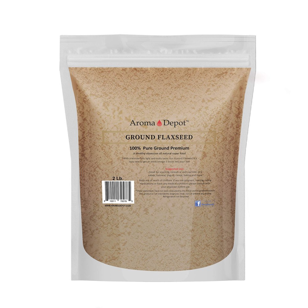 2 lbs Ground Brown Flaxseed Flax Seed Powder Omega-3 Fats | NON GMO | Gluten-free | 32 oz Semillas de linaza en polvo
