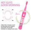 OJV 8620 Musical Electric Toothbrushes for Kids Children, 3 Modes 2 Min Timer, 6 Bristles Rechargeable Power Smart Sonic Music Play Song Toothbrush for Girls Age 3-14 with Wall Mounted Holder (Pink) view 2