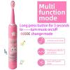 OJV 8620 Musical Electric Toothbrushes for Kids Children, 3 Modes 2 Min Timer, 6 Bristles Rechargeable Power Smart Sonic Music Play Song Toothbrush for Girls Age 3-14 with Wall Mounted Holder (Pink) view 3