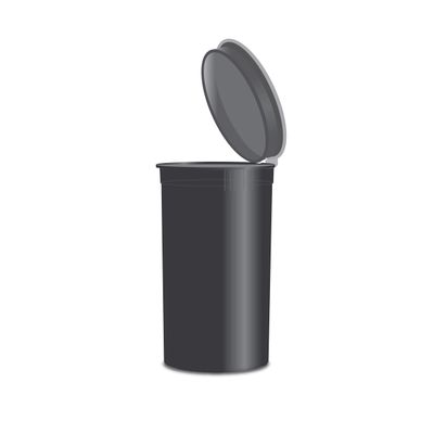 W Gallery 50 Black Vials - 19 DRAM Pop Top Bottle - Airtight Smell Proof Containers - Medical Grade Plastic Prescription Bottles for Pill Herb Flower Supplement, Bulk Pack, Not Glass Jars