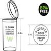 W Gallery 50 Black Vials - 19 DRAM Pop Top Bottle - Airtight Smell Proof Containers - Medical Grade Plastic Prescription Bottles for Pill Herb Flower Supplement, Bulk Pack, Not Glass Jars view 2