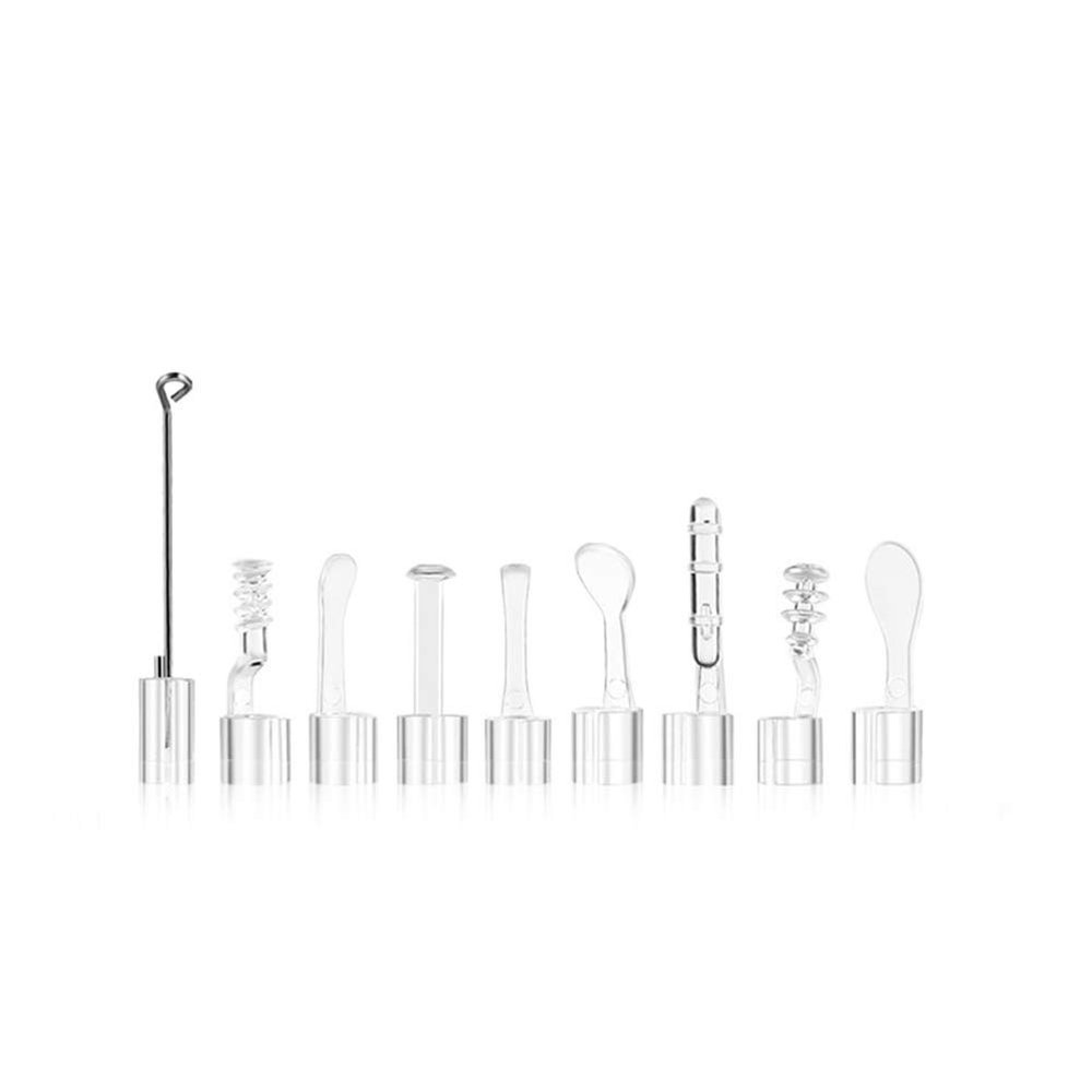 Jiusion 9PCS Earpick Spoon, Accessories for 3.5mm Diameter Otoscope - Metal Ear Spoon, Spiral Ear Pick for Adults Children