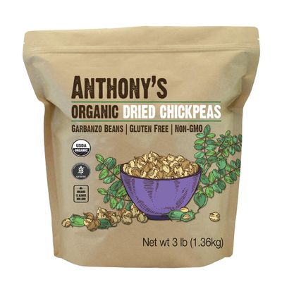 Anthony's Organic Dried Chickpeas, 3 lb, Dry Garbanzo Beans, Gluten Free, Non GMO, Vegan