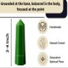 Amazing Gemstone Green Aventurine Crystal Towers, Natural Healing Crystal Point Obelisk for Reiki Healing and Crystal Grid (3" to 4" INCH) view 4