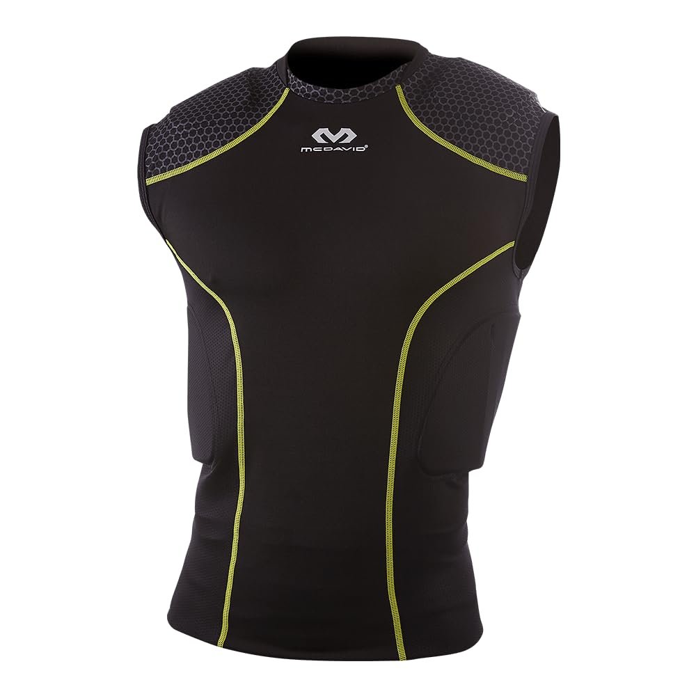 McDavid MD7935-0181-15 Rival 5-Pad Shirt Black Bright Yellow Youth-XL