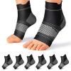 Plantar Fasciitis Sock (6 Pairs) for Men and Women, Compression Foot Sleeves with Arch and Ankle Support (Black, Medium) view 1