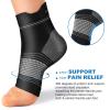 Plantar Fasciitis Sock (6 Pairs) for Men and Women, Compression Foot Sleeves with Arch and Ankle Support (Black, Medium) view 2