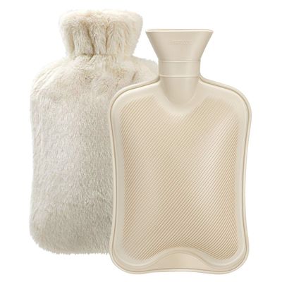 Hot Water Bottle Rubber with Soft Cover (2 Liter) Hot Water Bag for Cramps, Pain Relief, Removable Hot Cold Pack Hot Water Bed Warmer
