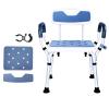 Bath Chair, Shower Bench Chair, Folding Walkers with Back Padded Shower Seat for Seniors Elderly Disabilities Tub Shower Seats for Adults ALGFree (Color : Blue) view 2