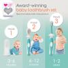 Cherish Baby Care Baby Toothbrush & Toddler Toothbrush Set (0-2 Years) - BPA-Free & Safety-Tested, 2023 Award Winner, Food-Grade Silicone (Teal) view 2