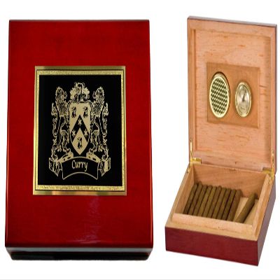 Curry Irish Coat of Arms Humidor