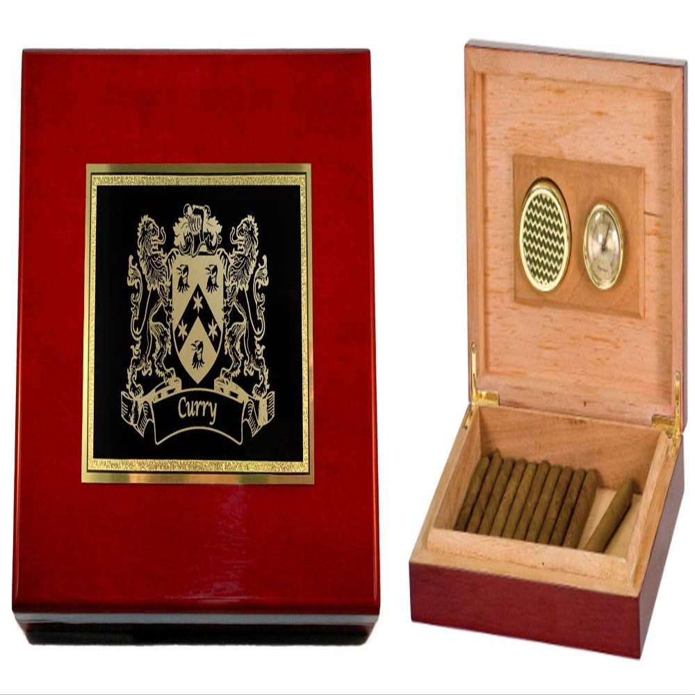 Curry Irish Coat of Arms Humidor