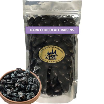 Dark Chocolate Covered Raisins  Fruity Raisins covered in 64% Rich Dark Chocolate. (2.5 lbs bag)