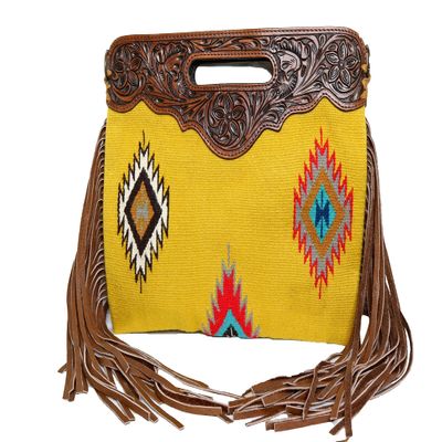 American Darling Aztec Cross Body Bag In Mustard Style Number ADBG496A