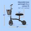 Medline Steerable Knee Walker, Large 8" Wheels, Adjustable Height and Storage Bag, Supports up to 300 lbs, Black view 2