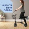 Medline Steerable Knee Walker, Large 8" Wheels, Adjustable Height and Storage Bag, Supports up to 300 lbs, Black view 3