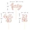 Rose Gold Glitter 40th Birthday Cupcake Toppers 40th Birthday Celebrating Party Decorations - Set of 24 view 2