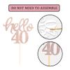 Rose Gold Glitter 40th Birthday Cupcake Toppers 40th Birthday Celebrating Party Decorations - Set of 24 view 3