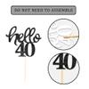 Black Glitter 40th Birthday Cupcake Toppers 40th Birthday Celebrating Party Decorations - Set of 24 view 3