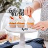 Black Glitter 40th Birthday Cupcake Toppers 40th Birthday Celebrating Party Decorations - Set of 24 view 4