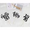 24 Pcs Black Glitter 50th Birthday Cupcake Toppers for 50th Birthday Celebrating Party Decorations view 4