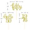 24 Pcs Gold Glitter 50th Birthday Cupcake Toppers for 50th Birthday Celebrating Party Decorations view 2