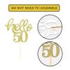 24 Pcs Gold Glitter 50th Birthday Cupcake Toppers for 50th Birthday Celebrating Party Decorations view 3