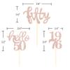 24 Pcs Rose Gold Glitter 50th Birthday Cupcake Toppers for 50th Birthday Celebrating Party Decorations view 2