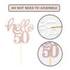 24 Pcs Rose Gold Glitter 50th Birthday Cupcake Toppers for 50th Birthday Celebrating Party Decorations view 3