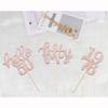 24 Pcs Rose Gold Glitter 50th Birthday Cupcake Toppers for 50th Birthday Celebrating Party Decorations view 4