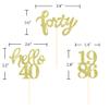 Gold Glitter 40th Birthday Cupcake Toppers 40th Birthday Celebrating Party Decorations - Set of 24 view 2