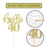 Gold Glitter 40th Birthday Cupcake Toppers 40th Birthday Celebrating Party Decorations - Set of 24 view 3