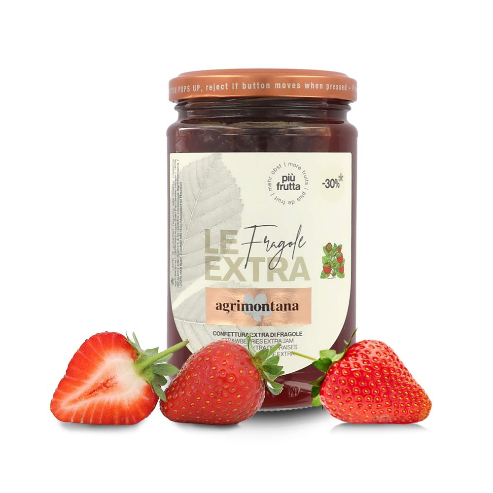 Agrimontana Strawberry Extra Jam, Le Extra Line, 330 Grams / 11.64 Ounces