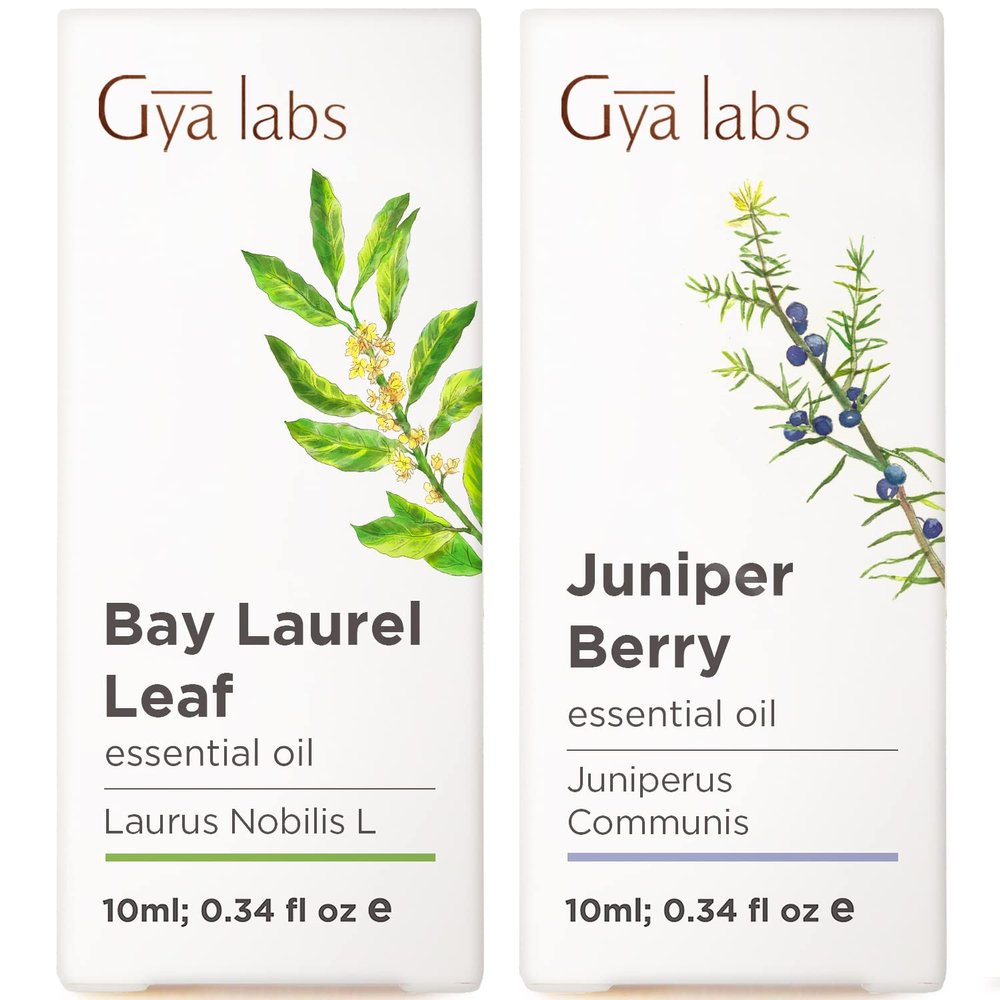 Bay Leaf & Juniper Berry Essential Oil Set - Aromatherapy Grade Essential Oils Set - 2x0.34 fl oz