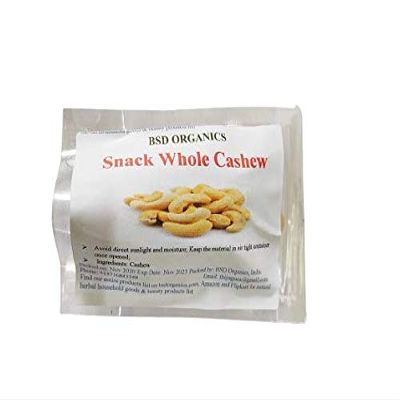BSD Organics Snack Whole Cashew / Kaajoo / Muntiripparuppu nuts (100 Gram / 3.5 Ounce)