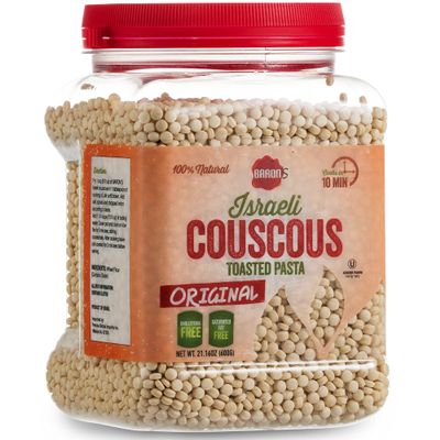 Barons Original Israeli Couscous Toasted Pasta | 100% Natural Pearled Noodles for Salads, Soups & Side Dishes | Cooks in 10 Minutes! | Kosher | 1 Pack