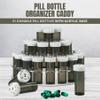 Monthly Pill Bottle Organizer Caddy - 31 Numbered Full-Size Pill Bottles w Child-Proof Lids for Each Day of The Month- Clear Rack and Easy to Use for Daily Dose of Medication Vitamins and Supplements view 2