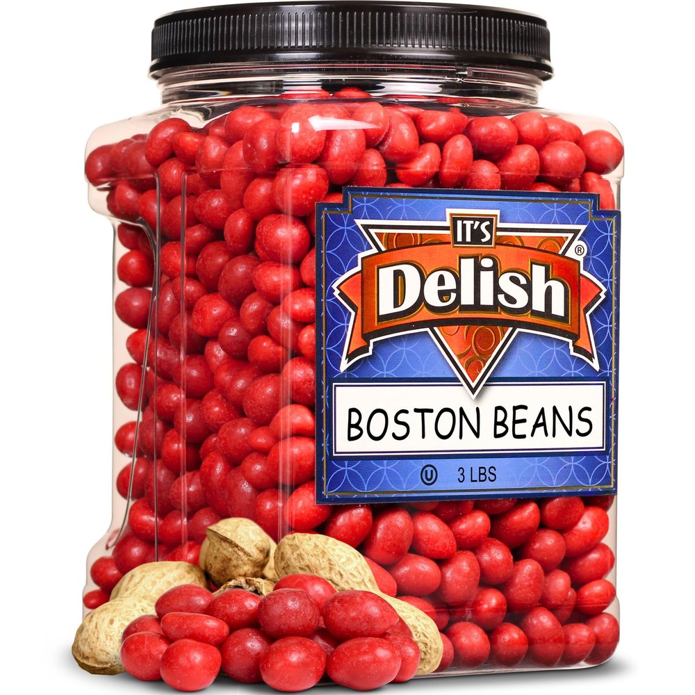 Classic Boston Baked Beans Candy Coated Peanuts by It's Delish  3 LBS Jumbo Reusable Container  Sealed Packing for Birthday Parties, Christmas, Easter, Halloween