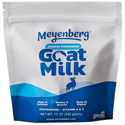 Meyenberg Nonfat Powdered Goat Milk, 12oz pouch, Kosher, Gluten Free, Vitamins A & D, 1pk