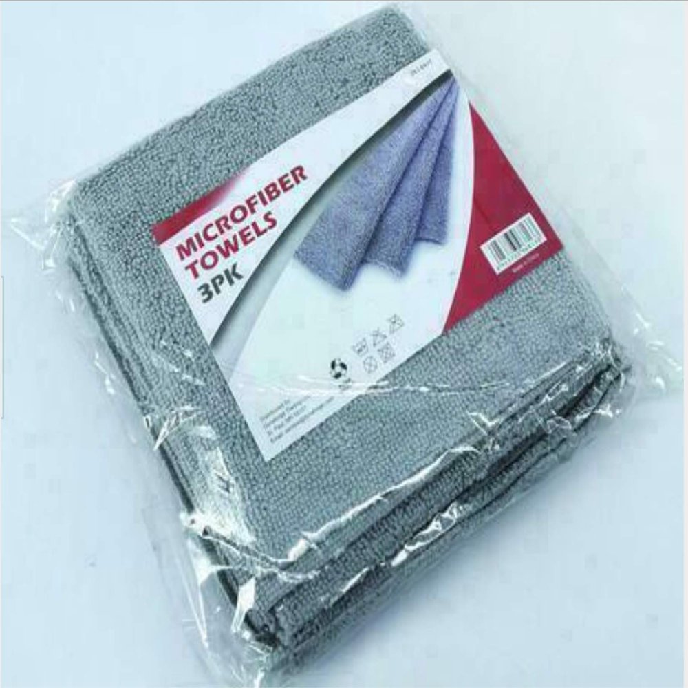 Pack of 3 Grey Microfiber Towels