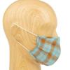 Pranamasks Green Brown Check Mask in Pure Linen, Reusable Washable Triple Layer with Filter Included view 2
