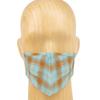 Pranamasks Green Brown Check Mask in Pure Linen, Reusable Washable Triple Layer with Filter Included view 3