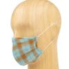 Pranamasks Green Brown Check Mask in Pure Linen, Reusable Washable Triple Layer with Filter Included view 4