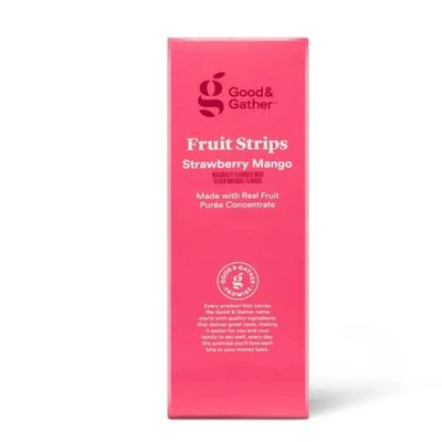 Fruit Strips Fruit Leathers Healthy Snack Made with Real Fruit and Veggie Puree Concentrate Good and Gather 10 Strips (Strawberry) - SET OF 2
