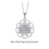 BAIYI HOPE Custom Medical Alert Dog Tag Heart Hollowed-Out Necklace for Women Personalized Stainless Steel Round Emergency ID Pendant Chain for Female, 20 (Free Engraving) view 2