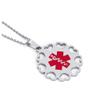 BAIYI HOPE Custom Medical Alert Dog Tag Heart Hollowed-Out Necklace for Women Personalized Stainless Steel Round Emergency ID Pendant Chain for Female, 20 (Free Engraving) view 3