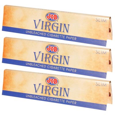 3 x Job Virgin Rolling Papers "Slim Size" - 96 Papers Total