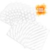 100pcs Gusseted cellophane Bags White Polka Dot Cookie Bags and Striped Plastic Candy Bag (Size 5"x8"x1.8"with Gold Twist Ties, Best Gusset Bag for Presenting Packaged Treats, Candy, Popcorn etc. view 2