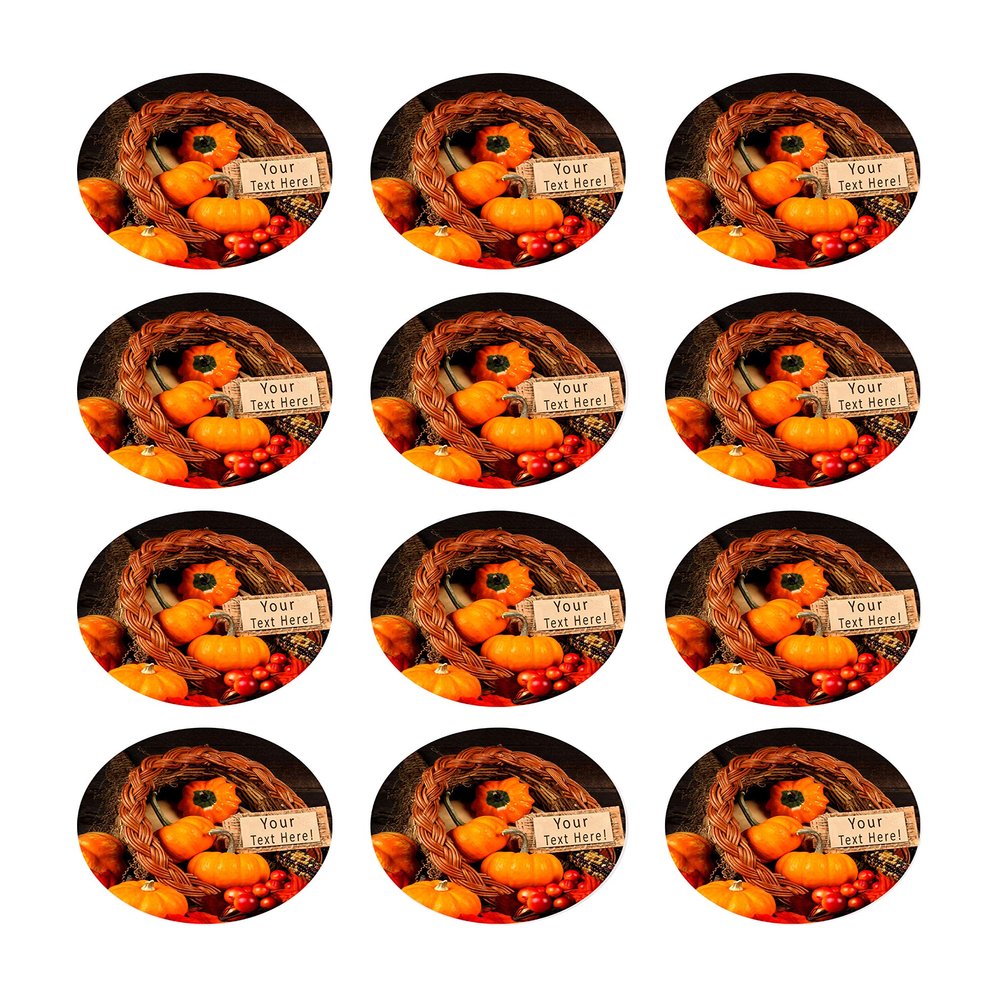 Thanksgiving IV - Edible Cupcake Toppers - 2" cupcake (12 pieces/sheet)