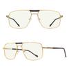 RB.Pilot Reading Glasses for Men Square Double Bridge Blue Light Blocking Computer Readers (gold, 5.00) view 2